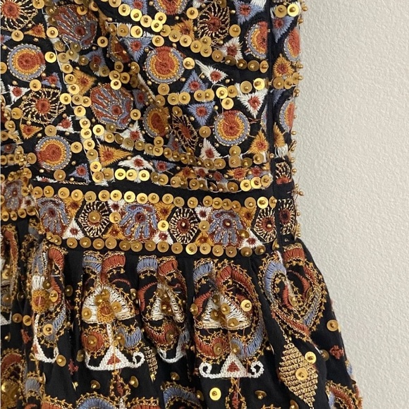 NEW with Defects Ulla Johnson Size 2 PRIYA Dress Embroidered Beaded Crisscross - Picture 3 of 12